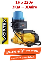 VORTEX MİNİ 100 P 1Hp 220V  3kat 3daire Hidromatlı Paket Hidrofor