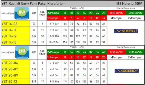 VORTEX YBT 20-09   5.5HP  380V  DİK MİLLİ ÇOK KADEMELİ TEK POMPALI NORİL FANLI KAPLİNLİ HİDROFOR