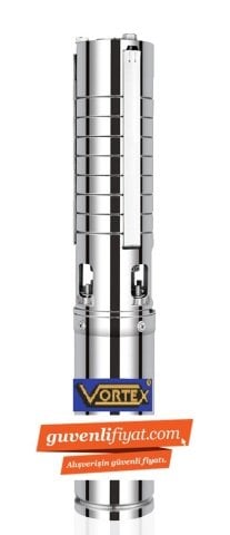 VORTEX 4 CLK 5A-08 -1HP-220V- 4'' KOMPLE PASLANMAZ, MOTORLU DALGIÇ POMPA (MOTOR+POMPA)