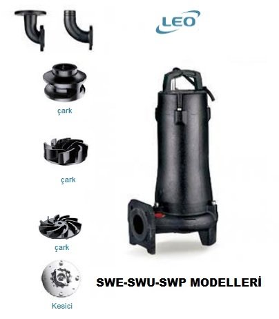 LEO  50SWEm8-16-1.1      1.5 HP  220V   DÖKÜM GÖVDELİ  ATIK SU POMPASI