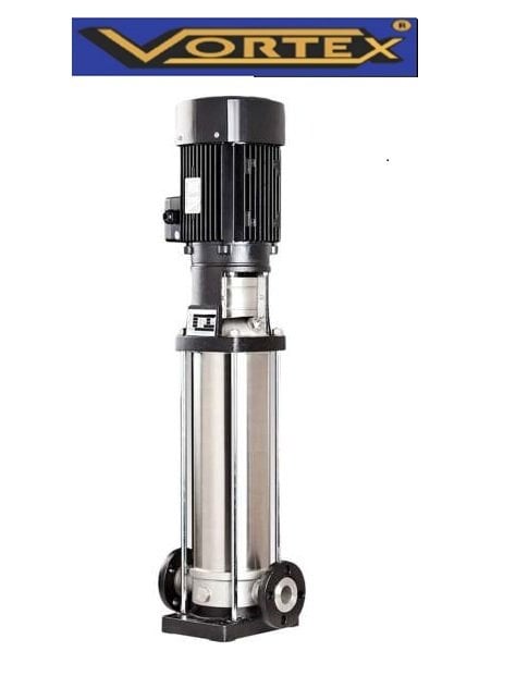 Vortex VS 2-22  3Hp 380V Komple Paslanmaz Çelik Dik Milli Kademeli İnline Pompa - AISI 304 S/S