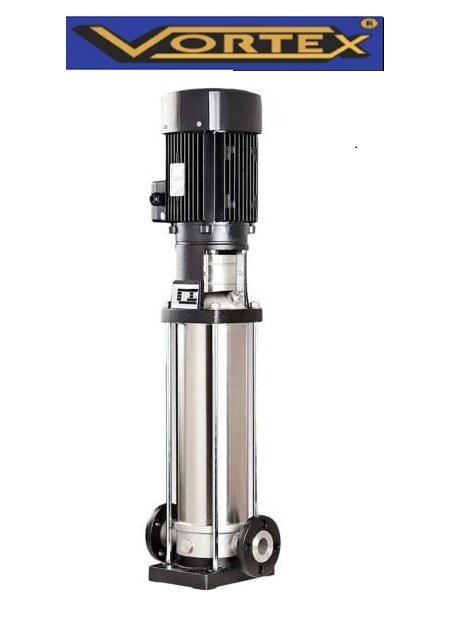 Vortex VS 12-12   10Hp 380V Komple Paslanmaz Çelik Dik Milli Kademeli İnline Pompa - AISI 304 S/S