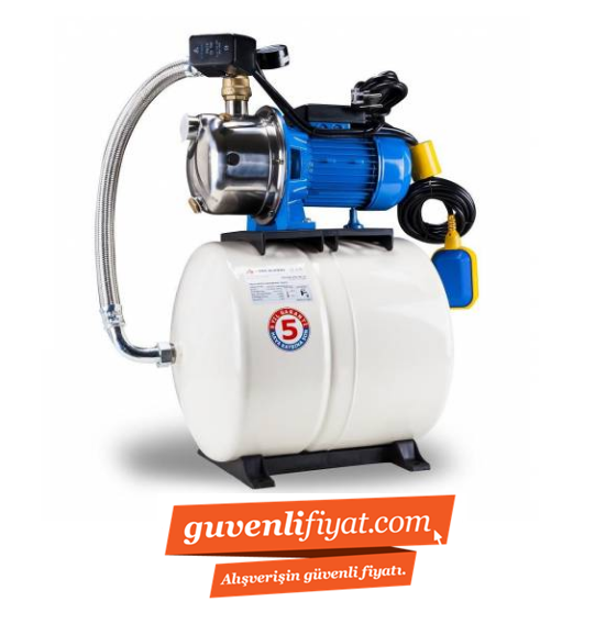 ETNA JET INOX 100-24 ES 1.HP PASLANMAZ ÇELİK KENDİNDEN EMİŞLİ JET POMPALI PAKET HİDROFOR