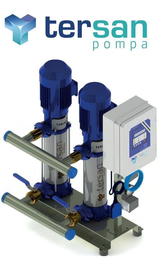 TERSAN, 2xTH 8-8, 2x3HP, 220V, ÇİFT POMPALI, DÜŞEY MİLLİ, ÇOK KADEMELİ HİDROFOR