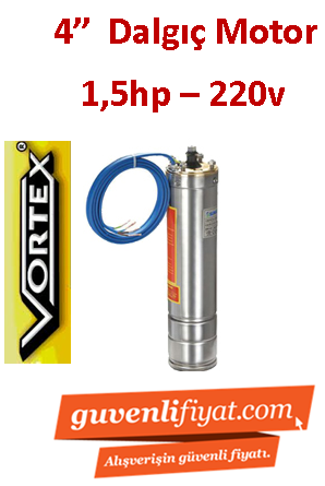 VORTEX VRM 150 1.5HP 220V 4\'\' Tek Dalgıç Motor (Pompa Hariç)
