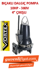 VORTEX GRİNDER 1000 T 10HP 380V Öğütücülü Çelik Bıçaklı Fos. Dalgıç Pompa