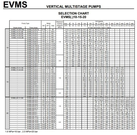 Ebara EVMSG5  2N5/0.37  0.5Hp 380V  Dikey Milli Çok Kademeli Paslanmaz Çelik İnline Pompa (Döküm Emiş Gövdesi)