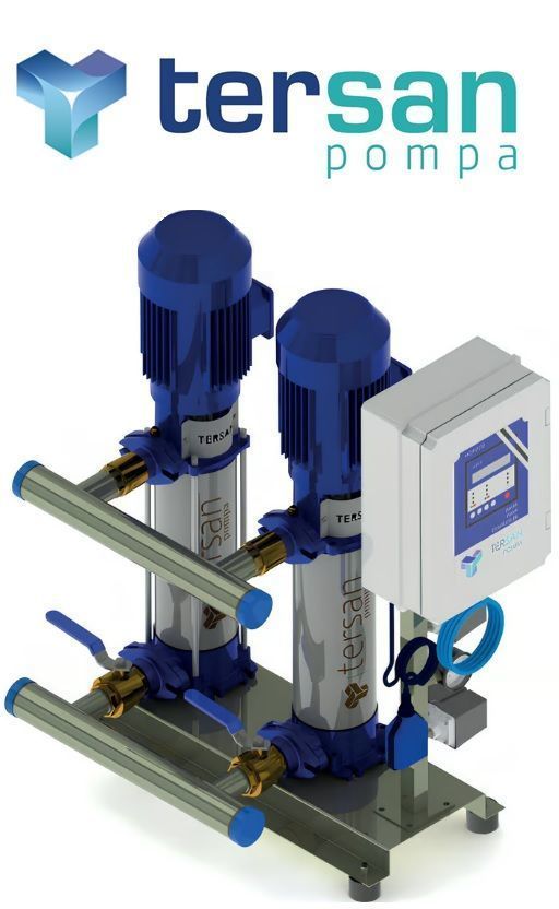 TERSAN, 2xTH 10-5, 2x3HP, 380V, ÇİFT POMPALI, DÜŞEY MİLLİ, ÇOK KADEMELİ HİDROFOR