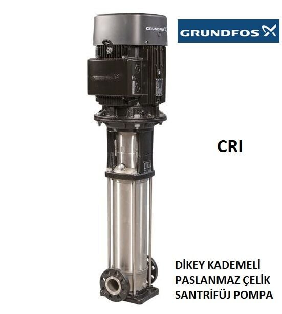GRUNDFOS  CRI 1s-17  0.55kW 380V DİKEY KADEMELİ PASLANMAZ ÇELİK İNLİNE SANTRİFÜJ POMPA / HQQE SALMASTRA  / Kombi Flanş(FGJ) - 96527574