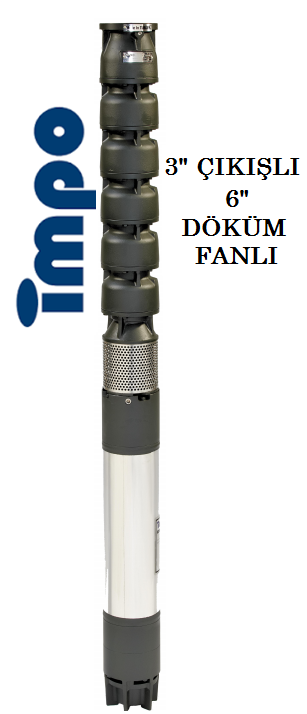 S 630/16 - 25.HP 3'' ÇIKIŞLI 6'' DÖKÜM FANLI DERİN KUYU DALGIÇ POMPA(C Tipi Motorlu)