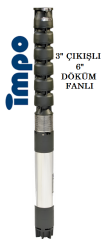 S 630/16 - 25.HP 3'' ÇIKIŞLI 6'' DÖKÜM FANLI DERİN KUYU DALGIÇ POMPA(C Tipi Motorlu)