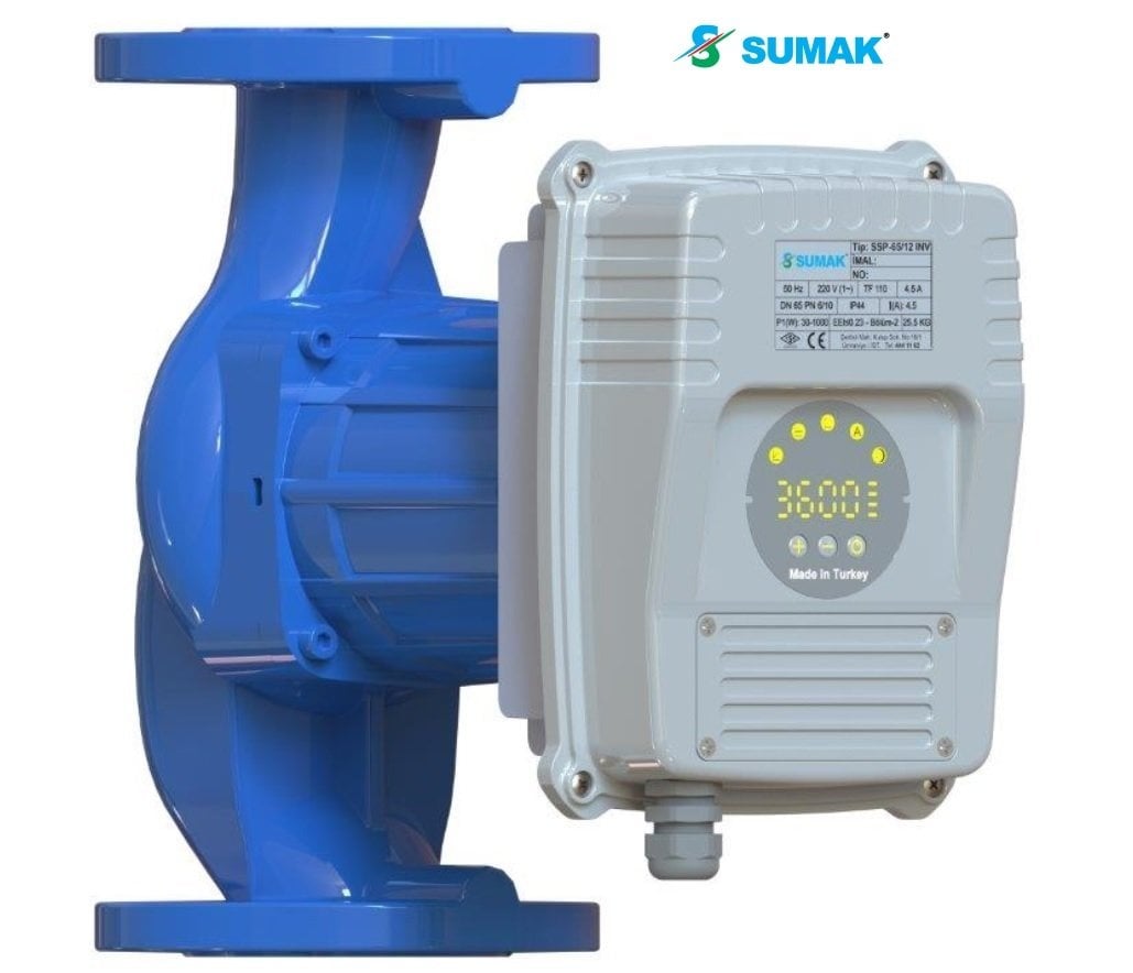 Sumak  SSP 50/15 INV  DN50  220V  Flanşlı Frekans Kontrollü Sirkülasyon Pompası