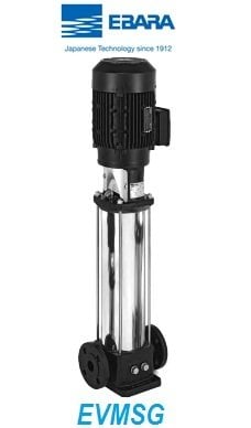 Ebara EVMSG20  5N5/7.5    10Hp 380V  Dikey Milli Çok Kademeli Paslanmaz Çelik İnline Pompa (Döküm Emiş Gövdesi)