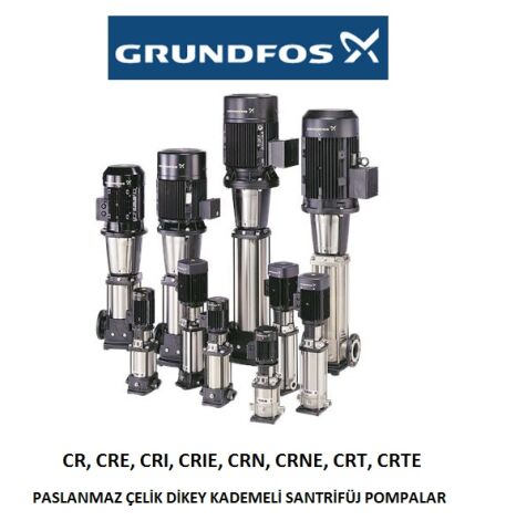 GRUNDFOS  CRN 1s-12   0.37kW 380V DİKEY KADEMELİ PASLANMAZ ÇELİK İNLİNE SANTRİFÜJ POMPA / HQQE SALMASTRA  / PJE(P) - 96516050
