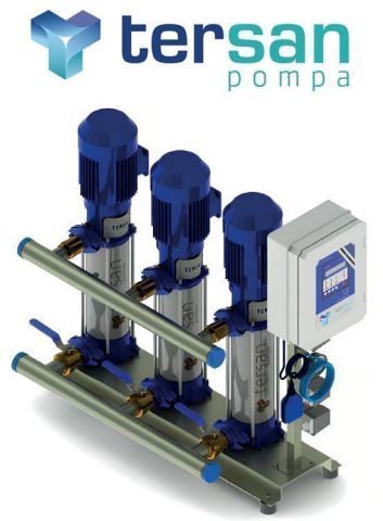 TERSAN, 3xTH 100-7, 3x7.5HP, 380V, ÜÇ POMPALI, DÜŞEY MİLLİ, ÇOK KADEMELİ HİDROFOR