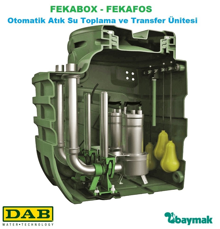 Dab FEKAFOS 550  DOUBLE  550 Lt. Çift Pompalı Atık Su Toplama ve Tahliye Sistemi (pompa ve pano hariçtir.)