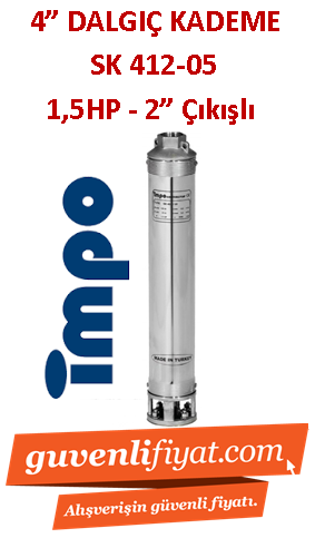 İMPO SK 412/05 1.5HP 2'' Çıkışlı 4'' Dalgıç Kademe (tek pompa)- Technoplast Başlıklı