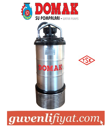 DOMAK ASG407 7.5 HP 380V GÖMLEKLİ PASLANMAZ ÇELİK GÖVDELİ ATIK SU DALGIÇ POMPA