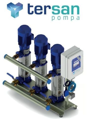TERSAN, 3xTH 30-7, 3x10HP, 380V, ÜÇ POMPALI, DÜŞEY MİLLİ, ÇOK KADEMELİ HİDROFOR