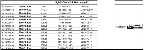 Alarko 6060/21 Kps  50Hp  6'' Paslanmaz Derin Kuyu Dalgıç Pompa (Motor+Pompa) ALK-KPS Serisi