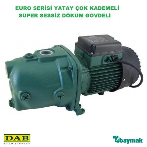 Dab  EURO 50/50 M    1kW  220V  Yatay Çok Kademeli Döküm Gövdeli Süper Sessiz Jet Pompa