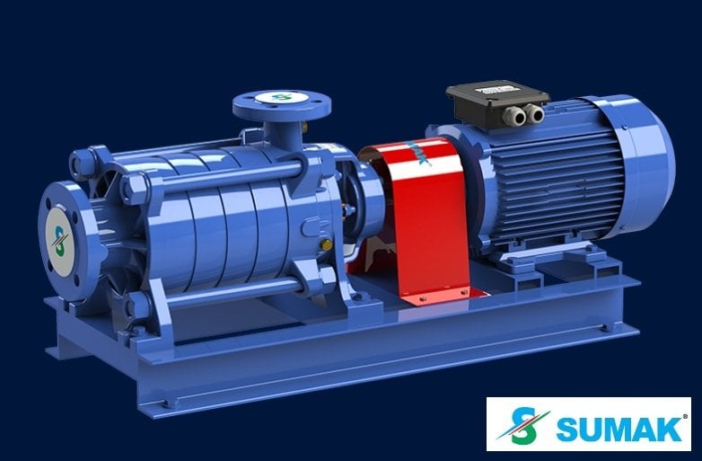 SUMAK  SYT 50/2E   15kW 380V   YATAY MİLLİ KADEMELİ UÇTAN EMİŞLİ POMPA
