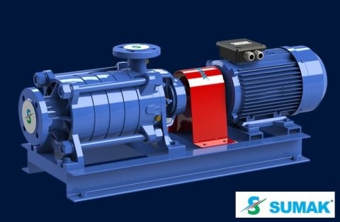 SUMAK  SYT 50/2E   15kW 380V   YATAY MİLLİ KADEMELİ UÇTAN EMİŞLİ POMPA