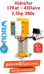 NORM NBH 1/1306T 380V 7,5HP 17 Kat - 43 Daire Tek Pompalı Paket Hidrofor