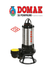 DOMAK AS470 K2 10.HP 380V KAPALI FANLI PASLANMAZ ÇELİK GÖVDELİ ATIK SU DALGIÇ POMPA