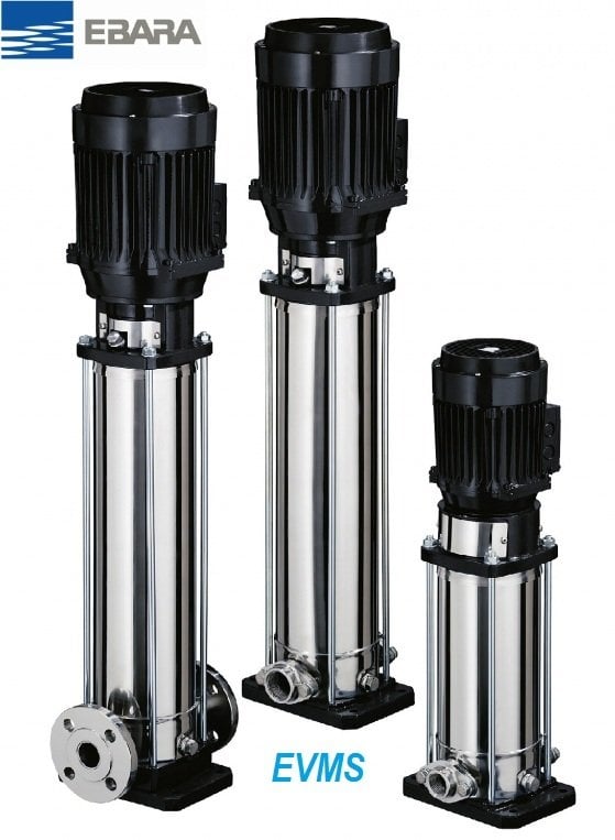 Ebara EVMS5 8N5/2.2   3Hp 380V  Dikey Milli Çok Kademeli Paslanmaz Çelik İnline Pompa (AISI 304)