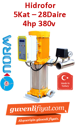 NORM NBH 1/1303T 380V 4HP 5 Kat - 28 Daire Tek Pompalı Paket Hidrofor
