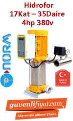 NORM NBH 1/1209T 380V 4HP 17 Kat - 35 Daire Tek Pompalı Paket Hidrofor