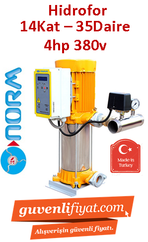 NORM NBH 1/1208T 380V 4HP 14 Kat - 35 Daire Tek Pompalı Paket Hidrofor