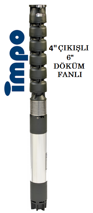 S 690/09 - 50 HP 4'' ÇIKIŞLI 6'' DÖKÜM FANLI DERİN KUYU DALGIÇ POMPA(C Tipi Motorlu)