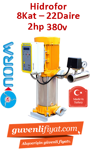 NORM NBH 1/1112T 380V 2HP 8 Kat-22 Daire Tek Pompalı Paket Hidrofor