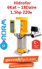 NORM NBH 1/1109M 220V 1,5HP 6 Kat-18 Daire Tek Pompalı Paket Hidrofor
