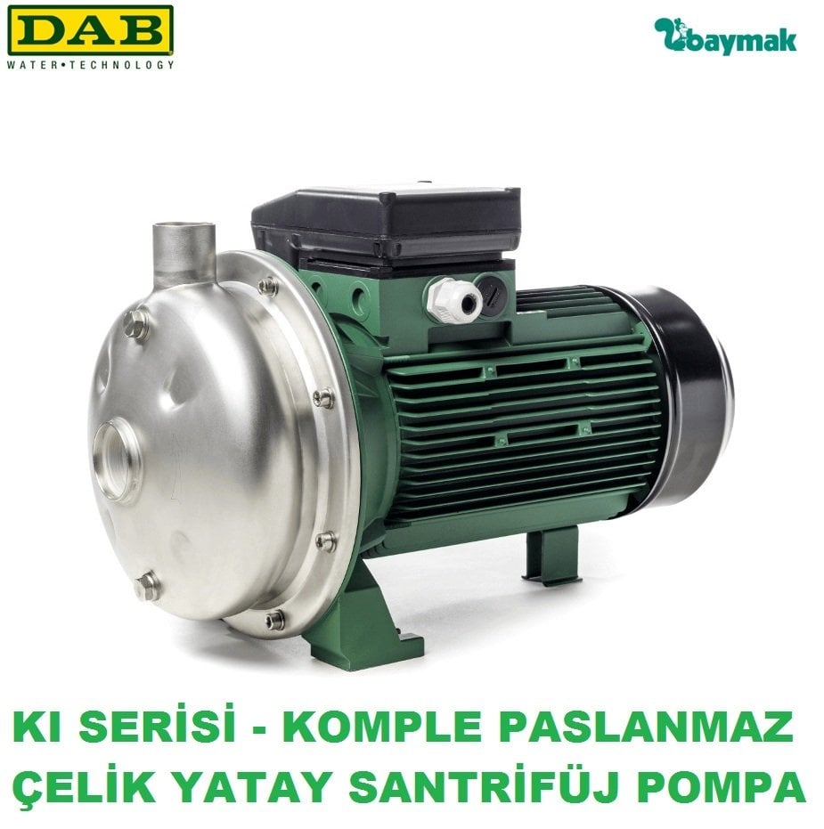 Dab  KI 30/120 M    1kW  220V  Komple Paslanmaz Çelik  Yatay Santrifüj Pompa