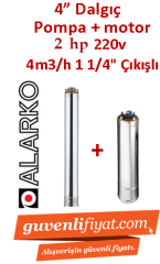 ALARKO 4SDM4/18 DMD 2Hp 220v 1 1/4'' Çıkışlı 4'' Derin Kuyu Sondaj Motor + Pompa