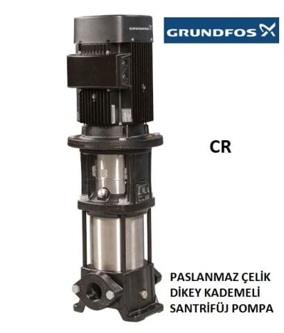 GRUNDFOS  CR 1-8   0.55kW 380V DİKEY KADEMELİ PASLANMAZ ÇELİK İNLİNE SANTRİFÜJ POMPA / HQQE SALMASTRA  / Oval Flanş (A) - 96516177