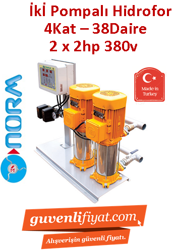 NORM NBH 2/1203T 380V 2HP Çift Pompalı Paket Hidrofor