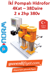 NORM NBH 2/1203T 380V 2HP Çift Pompalı Paket Hidrofor