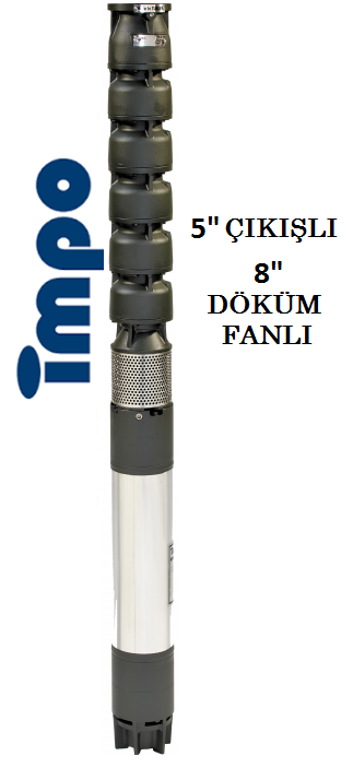 S 8090/01 - 10 HP 5'' ÇIKIŞLI 8'' DÖKÜM FANLI DALGIÇ POMPA