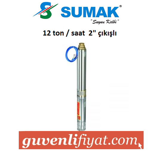 SUMAK 4SD1208 1,5HP 220V 4'' Dalgıç Pompa + Motor