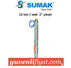 SUMAK 4SD1206 1HP 220V 4'' Dalgıç Pompa + Motor