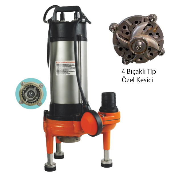 WATER SOUND FC-1500A 2HP 1.5Kw 380V EKONOMİK ÖĞÜTÜCÜLÜ TİP DRENAJ POMPASI