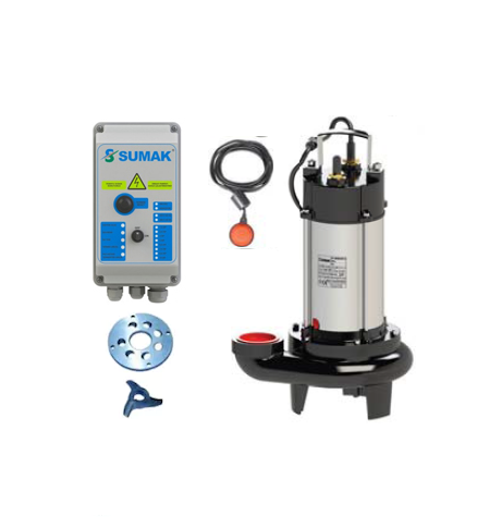 SUMAK SBRT 15/2 - 1.5 HP 380V TRİFAZE  BIÇAKLI FOSEPTİK DALGIÇ POMPA