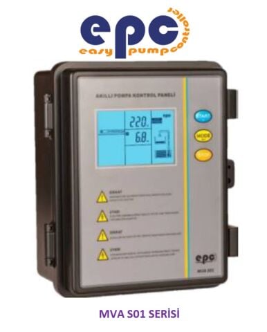 EPC MVA S01 SERİSİ - IP 65-   0,37-2,2 KW (0,5 HP-3 HP) MONOFAZE 220V-50 HZ TEK POMPALI PANO - AKILLI KONTROL ÜNİTESİ (Dalgıç pompa, hidrofor ve drenaj pompalarında kullanım.)