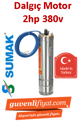 SUMAK 4SMT20 2HP 380V Dalgıç motoru Yerli Malı (motor)