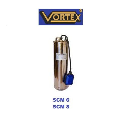 Vortex SCM 6  1.5Hp 220V Çelik Gövdeli Keson Kuyu ve Depo İçi Dalgıç Pompa (Noril Fanlı-Panolu, Açık Keson Kuyu) - Aisi 304