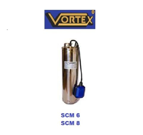 Vortex SCM 6  1.5Hp 220V Çelik Gövdeli Keson Kuyu ve Depo İçi Dalgıç Pompa (Noril Fanlı-Panolu, Açık Keson Kuyu) - Aisi 304